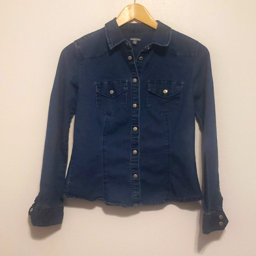 Jean button top